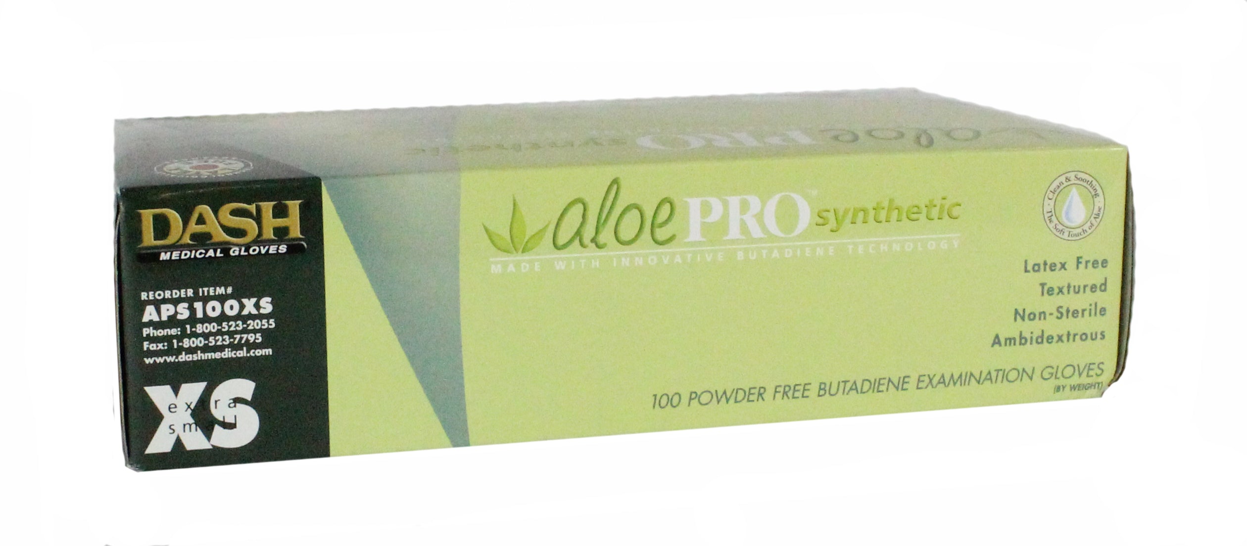 Dash Medical APS100XS AloePRO Synthetic Exam Gloves Extra Small 100/Box Dash Medical APS100XS AloePRO Synthetic Exam Gloves Extra Small 100/Box